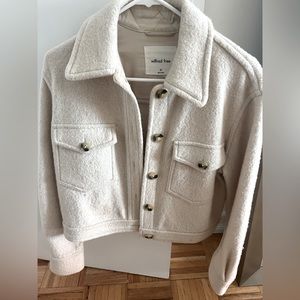 ARITZIA WILFRED FREE AUTUMN SHIRT JACKET IN HEATHER BONE